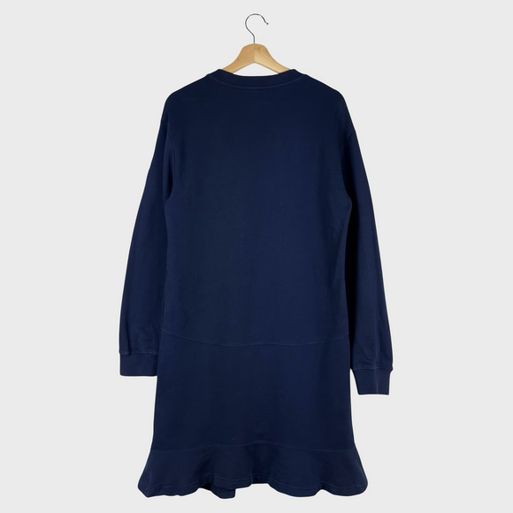 Derek Lam 10 Crosby Navy Dress with Gold Buttons on Shoulders - Picture 2 of 12